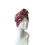 Retro Flower Pre Tied Jersey Rosette Turban