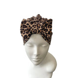 Leopard Bow Cotton Turban