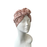 Pink Velvet Chain Knot Turban Hat