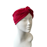 Red Elegant Velvet Twisted Turban Headband Women Head Wrap