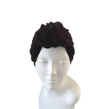 dark red black turban 