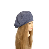 denim blue beret hat