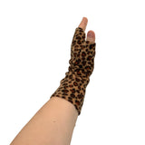 leopard fleece gloves