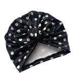 Black Polka Dot Vintage Style Turban