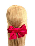 Luxury red velvet hair bow barrette clip 