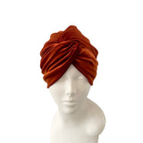 rust velvet twist turban