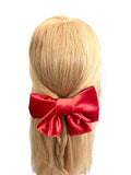 Luxury burnt orange velvet hair bow barrette