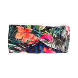 Black Floral Turban Twist Headband Head Wrap for Adults