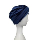 Navy Blue Velvet Vintage Style Twisted Hair Turban