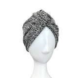 White dotted vintage style turban hat