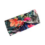 Black Floral Turban Twist Headband Head Wrap for Adults