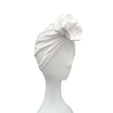 White Summer Cotton Prettied Turban