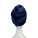 Navy Blue Velvet Vintage Style Twisted Hair Turban