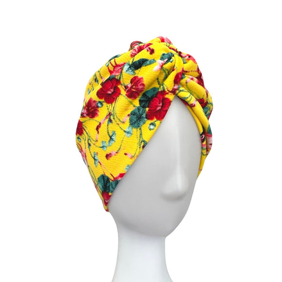 Bright Yellow Summer Twisted Turban Head Wrap