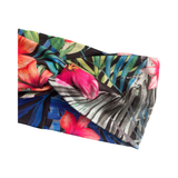 Black Floral Turban Twist Headband Head Wrap for Adults