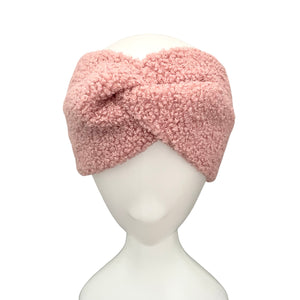 Dusky Pink Sherpa Fleece Earmuffs Headband
