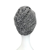 Black and White Patterned Vintage Style Head Turban