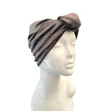 Silver Grey Velvet Vintage Style Turban Head Wrap