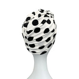 White dotted vintage style turban hat