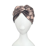 Wide Nude and Black Tie Dye Turban Twist Headband