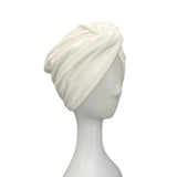 Ivory White Velour Turban Twist Winter Wedding Hat