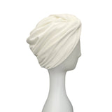 Ivory White Velour Turban Twist Winter Wedding Hat