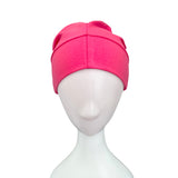 Bright Fuchsia Pink Cotton Beanie Cap for Women