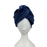 Navy Blue Velvet Vintage Style Twisted Hair Turban
