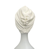 Ivory White Velour Turban Twist Winter Wedding Hat