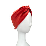 Burnt Orange Velvet Twisted Turban Headband Women Head Wrap
