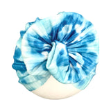 Blue and White Tie Dye Girl Turban Hat