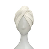 Ivory White Velour Turban Twist Winter Wedding Hat