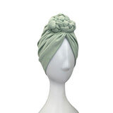 Stylish Braided Knot Mint Green Head Turban