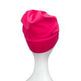 Bright Fuchsia Pink Cotton Beanie Cap for Women