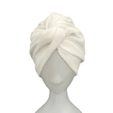 Ivory White Velour Turban Twist Winter Wedding Hat