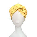 Yellow Dotted Twist Headband for Women