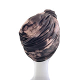 Nude and Black Tie Dye Print Vintage Style Turban 