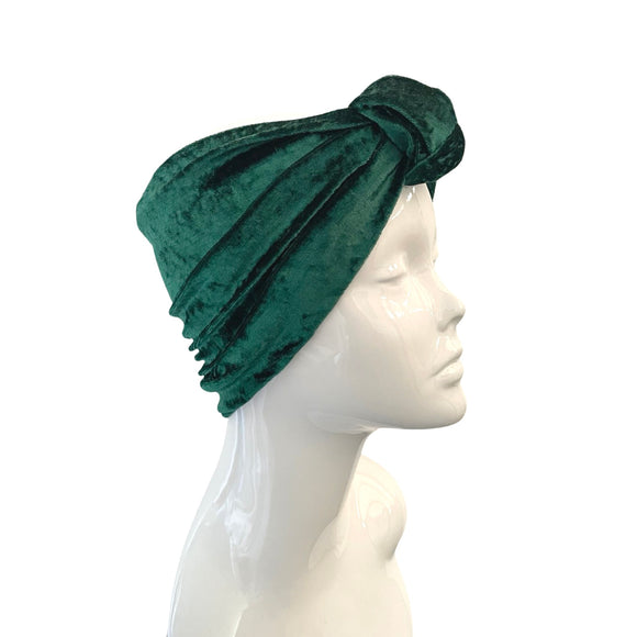 Green Wide Crushed Velvet Headband for Women
