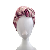 Wine Tie Dye Stretch Rib Jersey Turban Head Wrap Hat 