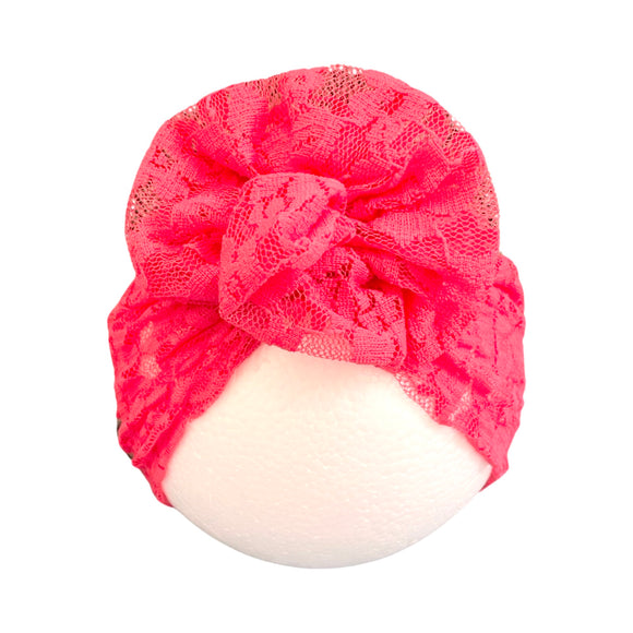 Raspberry Pink Headscarf, Soft Girls Turban Hat for 6-18 Months