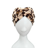 Brown and beige leopard women's headbands 3 pack