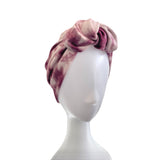 Wine Tie Dye Stretch Rib Jersey Turban Head Wrap Hat 