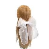 White Oversized Tulle Bridal Bow Clip