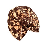 Brown Patterned Turban Head Wrap Hat for Women