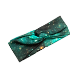 Green Celestial Star Print Turban Twist Headband