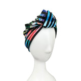 Striped Turban Style Hat for Women
