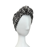 Black Leopard Print Hair Turban for Women