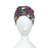 Lightweight Burgundy Summer Turban Hat for Ladies