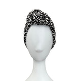 Black Leopard Print Hair Turban for Women