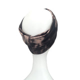 Wide Nude and Black Tie Dye Turban Twist Headband